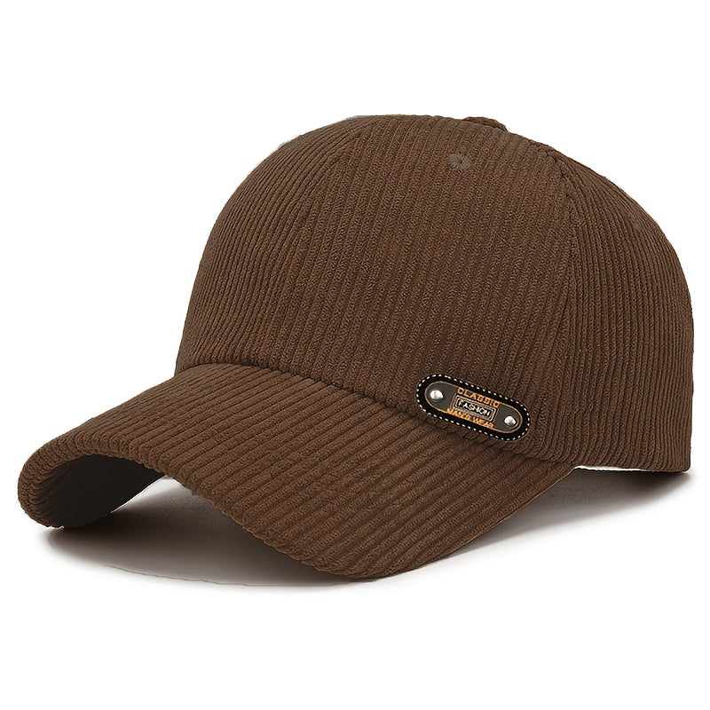 Unisex Corduroy Baseball Cap for Autumn and Winter Casual Wear