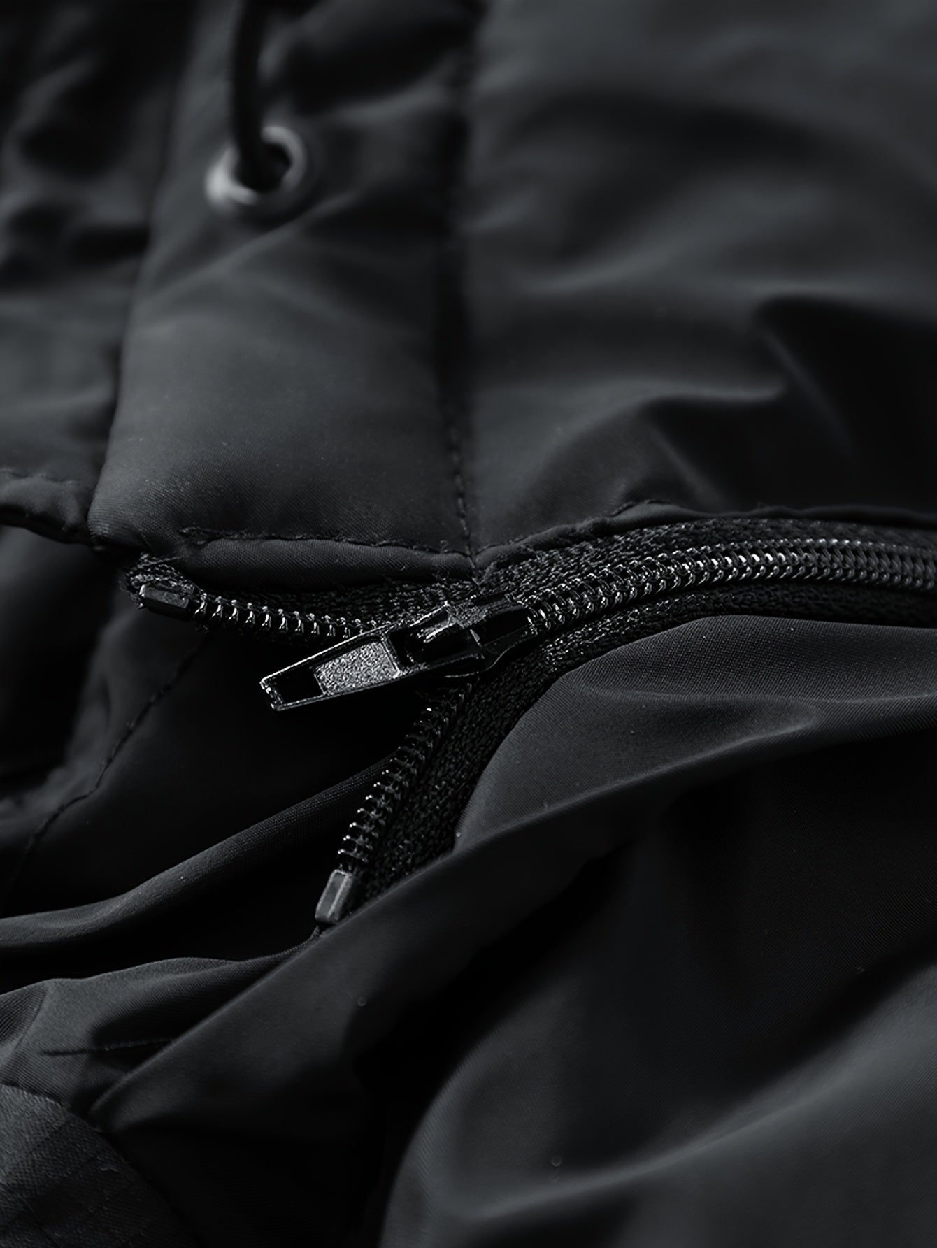 Men's Winter Jacket 100% Polyester Windproof Thermal Insulated Hooded with Detachable Hood, College Style Letter Pattern Zipper Front, Regular Fit for Skiing Outdoor Activities & Daily Wear