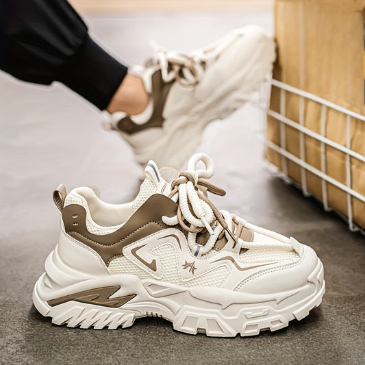 Men'S Athletic Shoes on, Stylish Thick-Soled Sneakers, Casual And Sporty Elevated Breathable Mesh Shoes, Low-Top Lace-Up Active Footwear, Comfortable Men'S Sports Shoes for All Seasons.