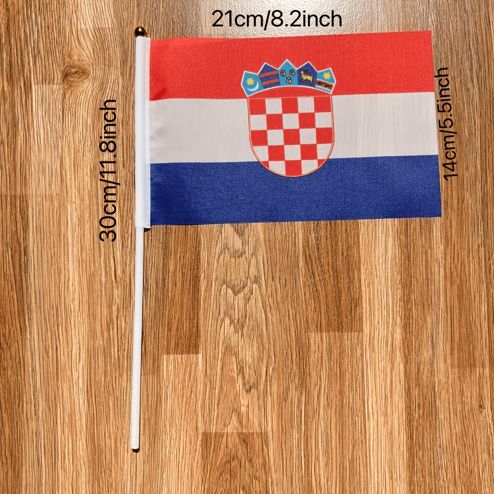 Croatian Handheld Polyester Flag 14x21cm for Events