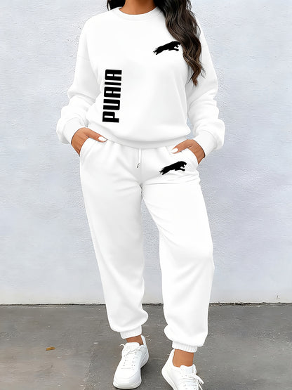 Women’s Casual Fall/Winter 2-Piece Long Sleeve Sweatsuit Set
