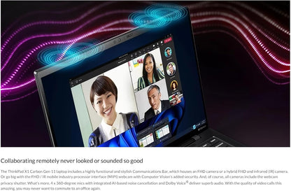 Lenovo Gen 11 Thinkpad X1 Carbon Laptop with Intel Core I7-1365U Vpro Processor, 14" WUXGA 100% Srgb Anti-Glare Touchscreen, 32GB LPDDR5 RAM, 1TB Gen4 Performance SSD, Thunderbolt, and Windows 11 Pro