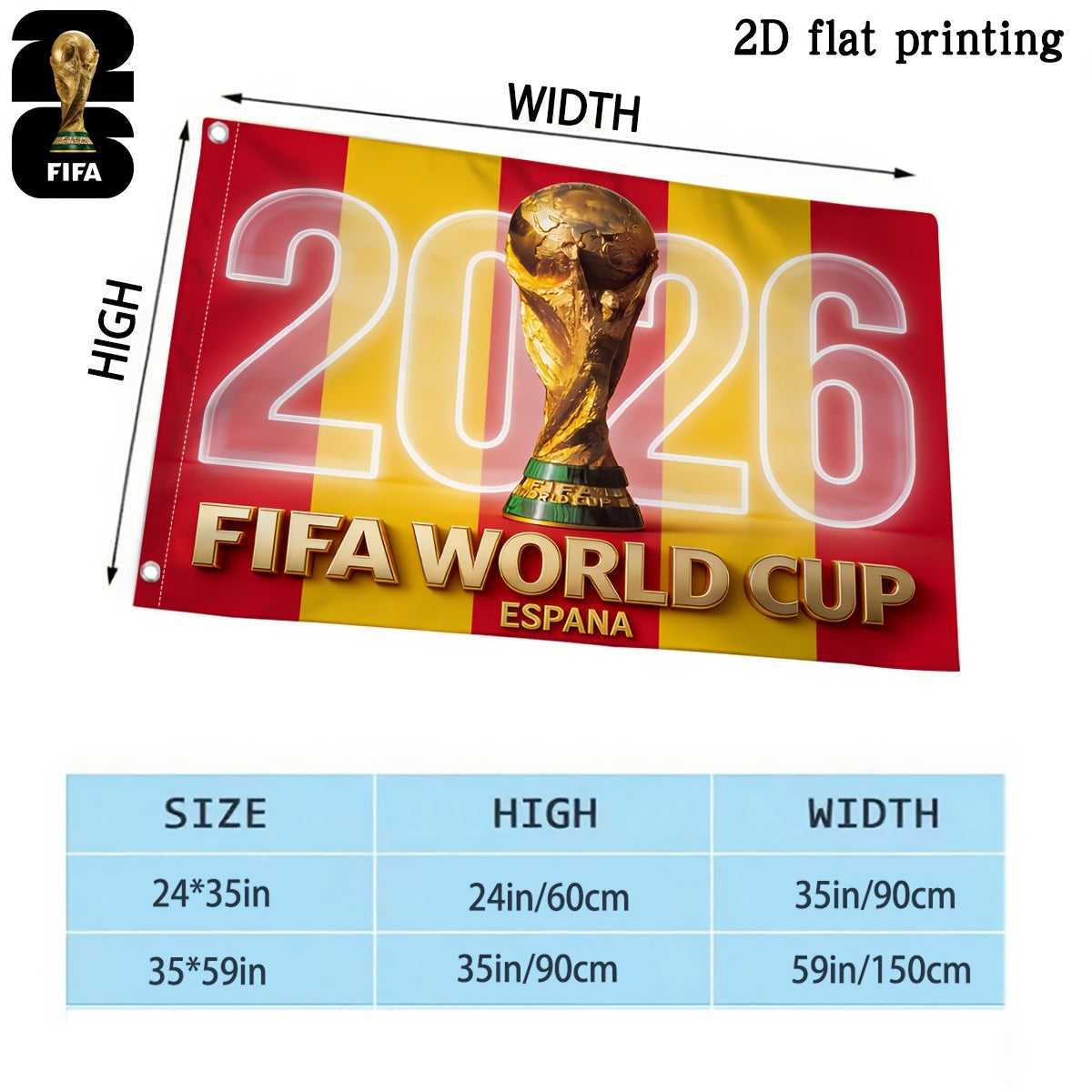 2026 FIFA World Cup Square Polyester Flag for Fans & Events