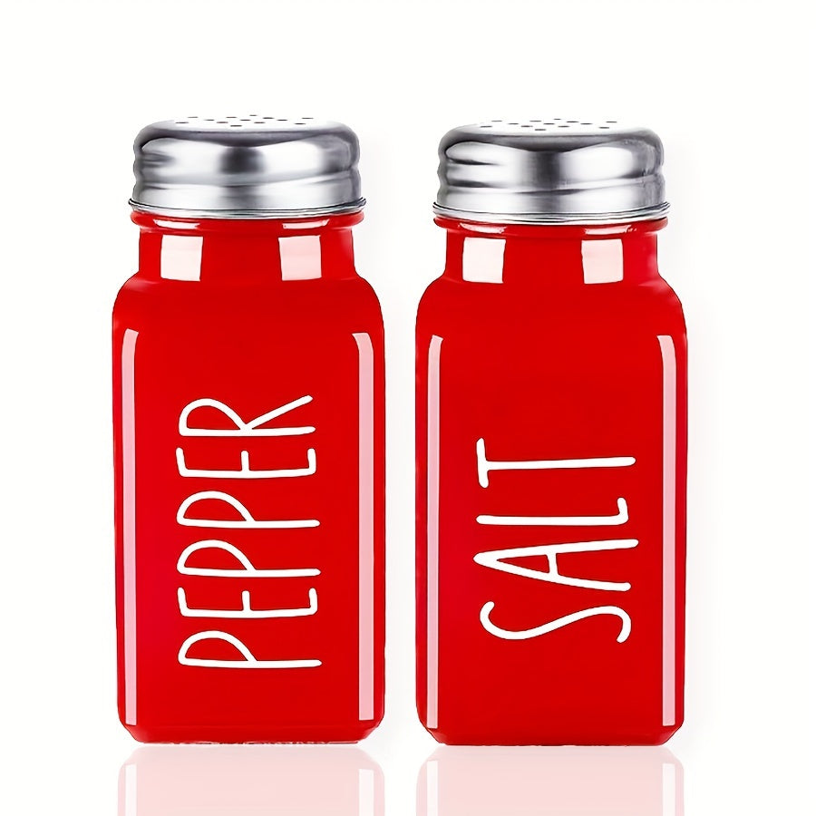 2pcs Salt And Pepper Shakers Set, Glass Spice Shaker With Stainless Steel Lid, Salt And Pepper Jar Set, Wedding Gifts, Mother's Day GiftsKitchen Supplies, Kitchen Decor Kitchen Accessories - ayq