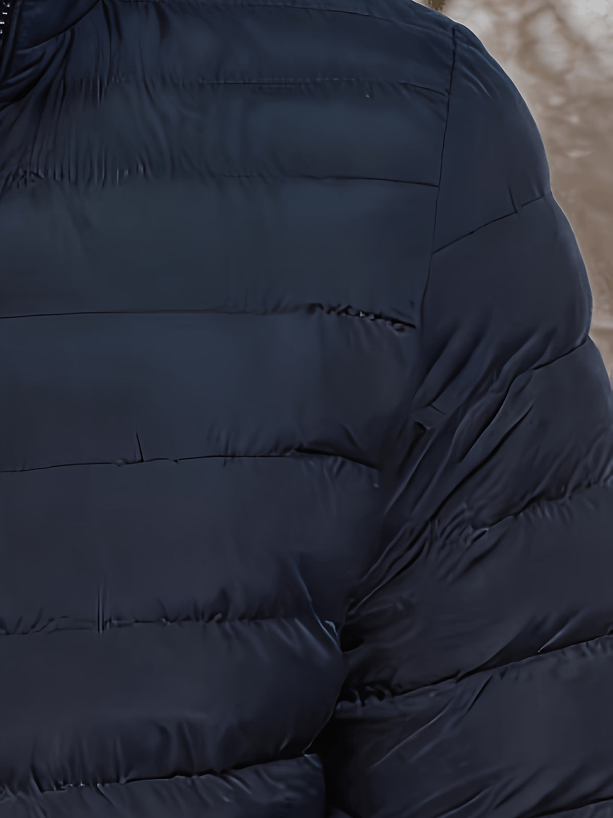 Men's Slim Fit Winter Jacket with Stand Collar, Zip Front