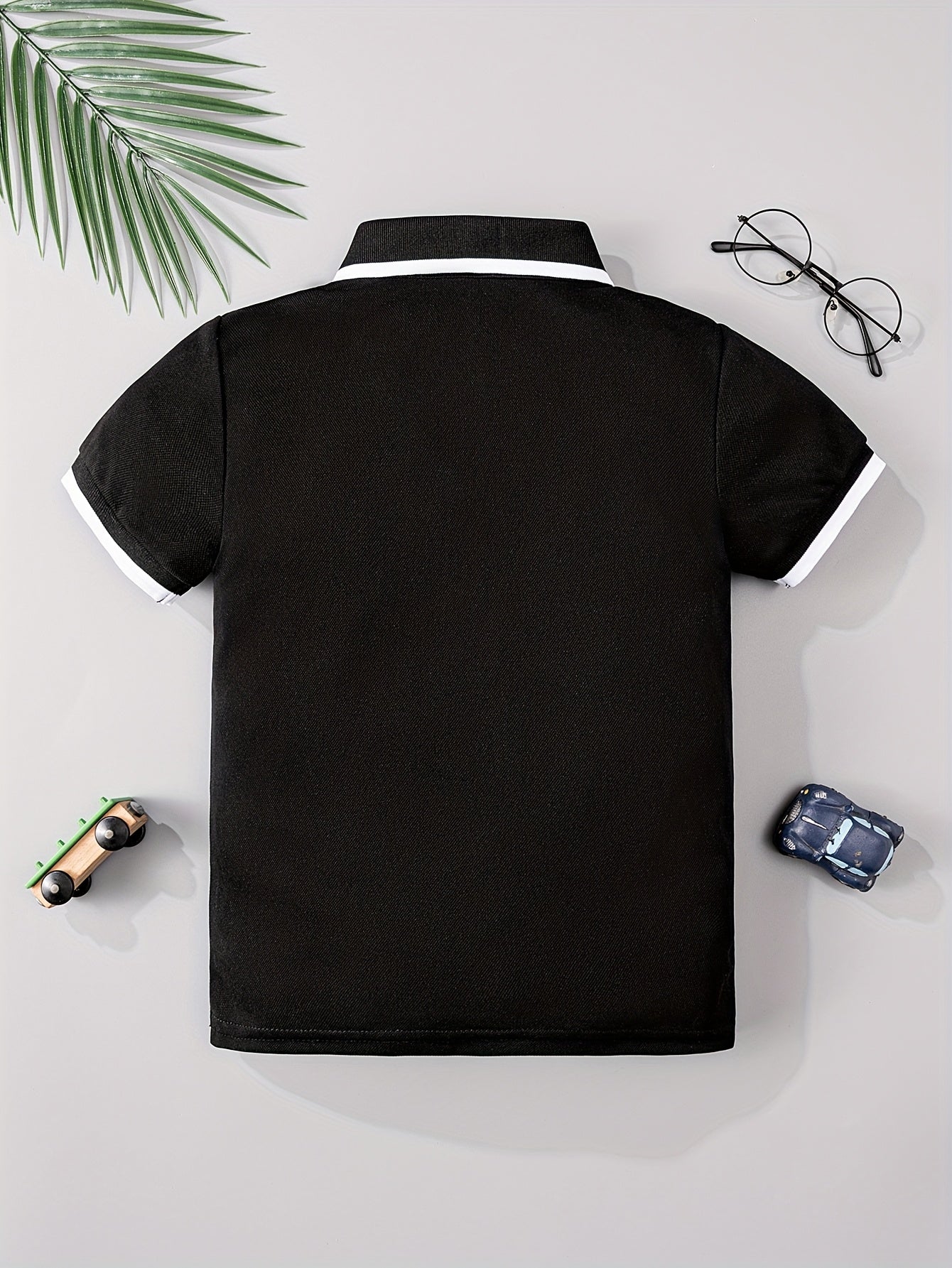 Kids' Classic Black & White Casual Polyester Shirts