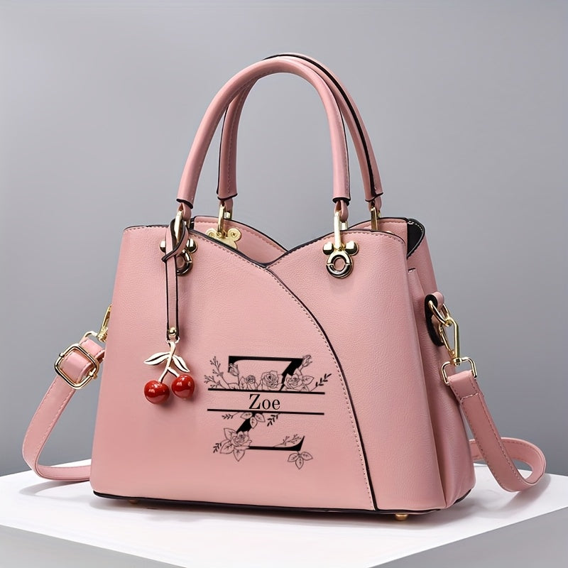 Personalized Large 26-Letter Elegant Tote Bag with Tassel
