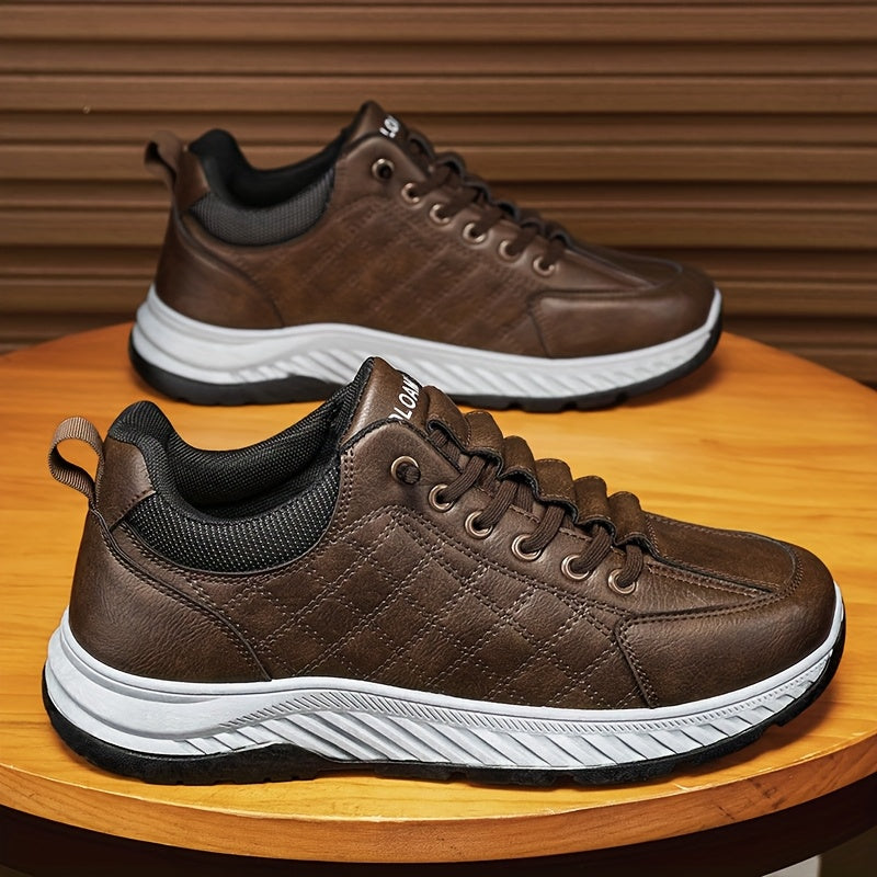 Men's Casual Business Shoes - Low-Top Round Toe, PU Upper, PVC Sole, EVA Insole, Slip-On Design for All Seasons, Solid Color, Comfortable  Stylish for Casual Attire