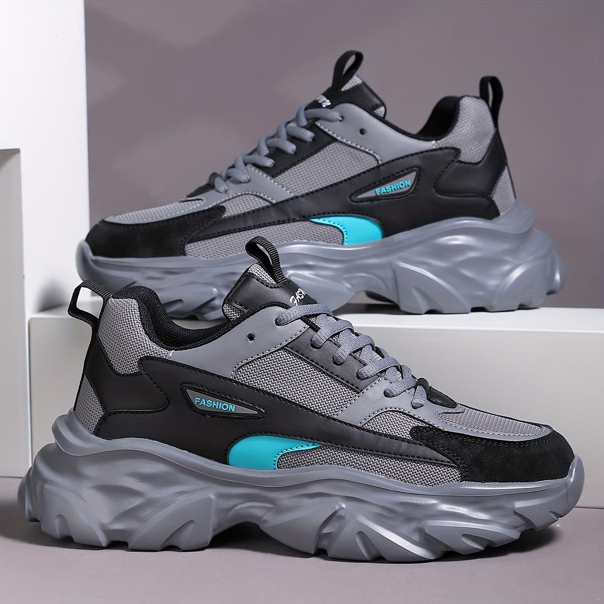 Men'S Comfortable And Breathable Casual Thick-Soled All-Season sneakers, Lightweight Outdoor Trendy Versatile Front-Laced Running Shoes - ayq