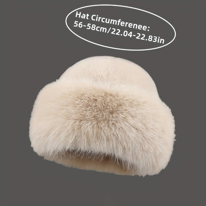 Women's Faux Fur Winter Bucket Hat, Soft Warm Thermal Hat