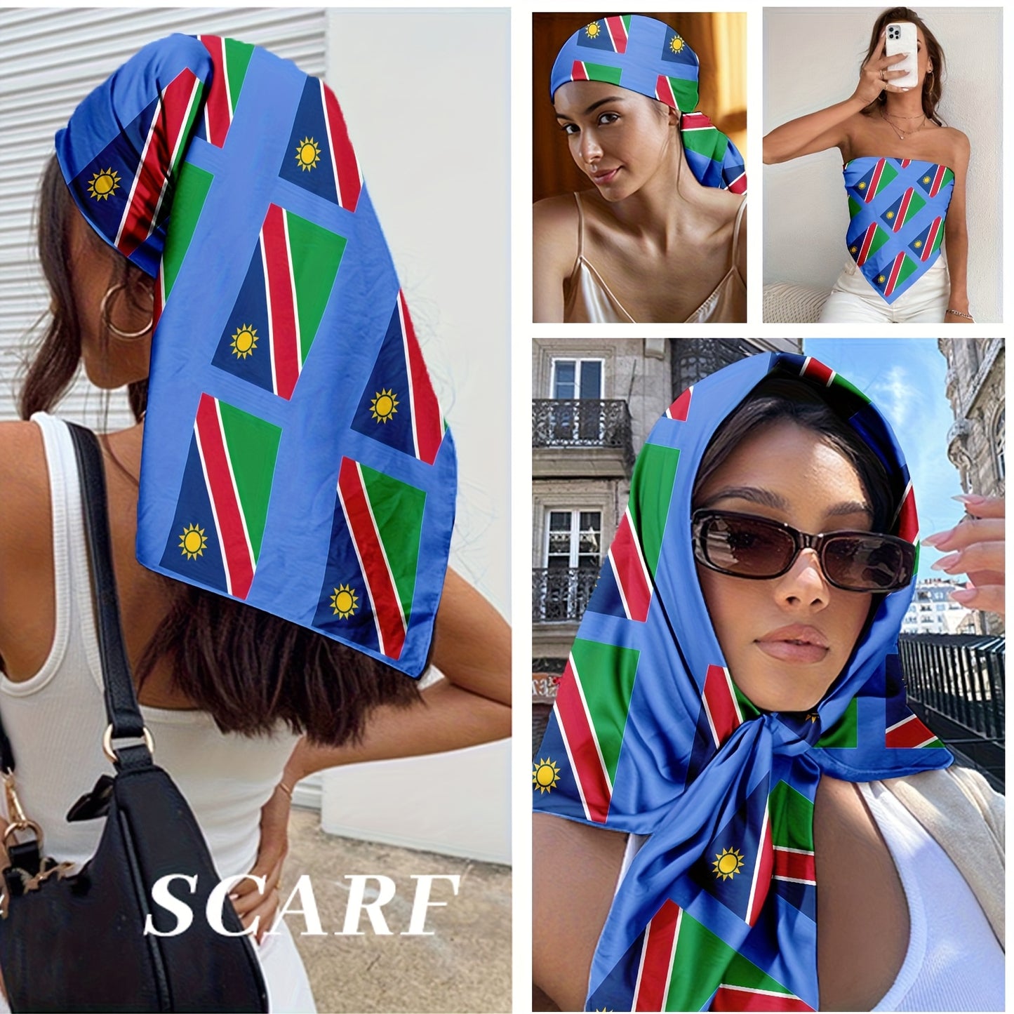 Large African Flag Scarf for Men and Women – Versatile Polyester Wrap