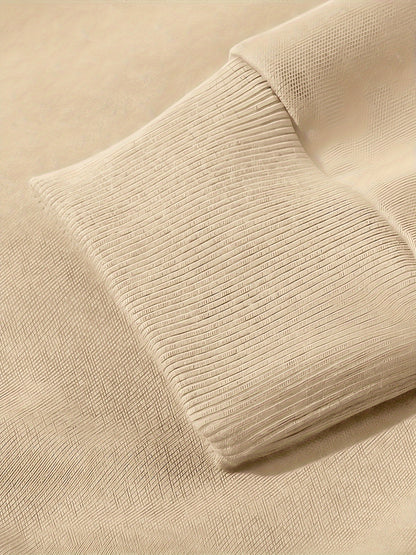 Men's White Christmas & New Year Oversized Sweatshirt - Long Loose Fit Casual Sweater with Pocket, Red Polka Santa Hat & Holly Berry Logo, Pink Heart Accent - Holiday Party Winter Wear (Machine Washable)