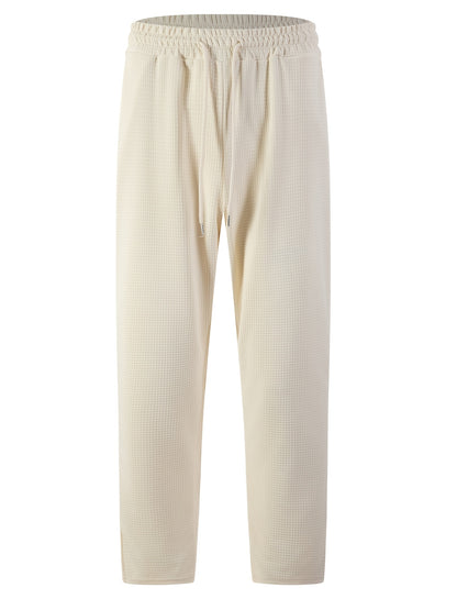 Men's Casual Knit Trousers with Elastic Waist and Pockets