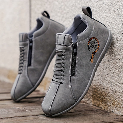New Lightweight Casual Sneakers for Men, Stylish Zip-Up Skate Shoes Ideal for Outdoor Walking And Street Fashion - ayq
