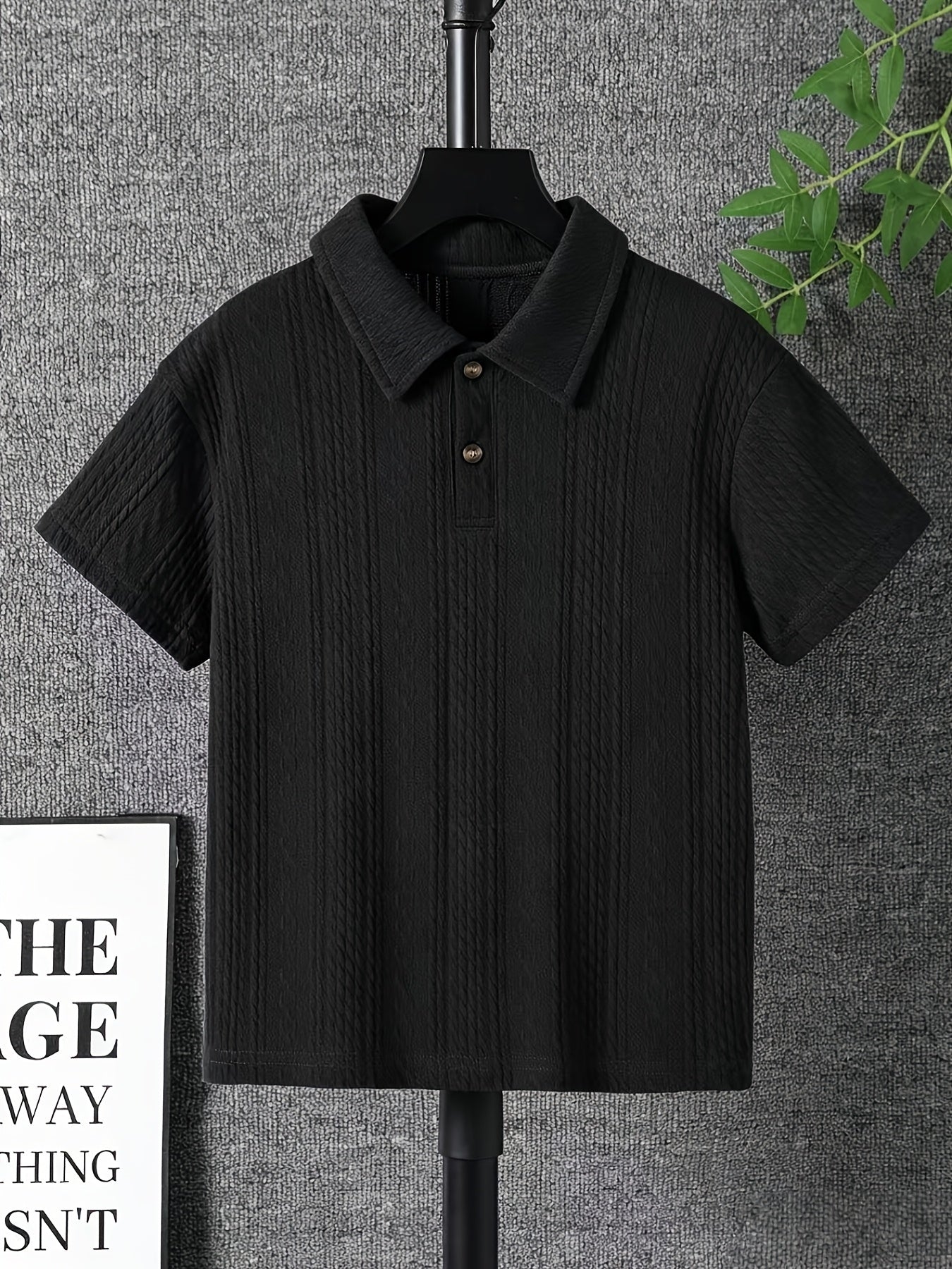 Boys' Casual Knitted Jacquard Short-Sleeve Top