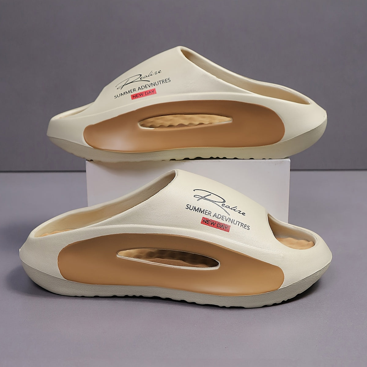 Men's Lightweight EVA Foot Massaging Slippers with Arch Support