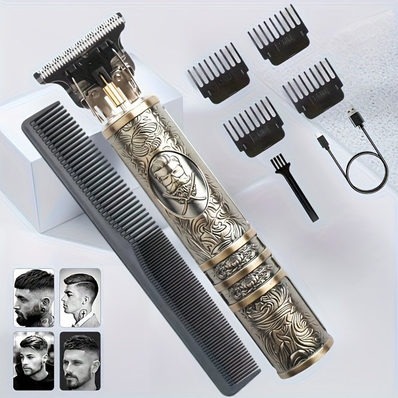 YAIAWISU Men's -Like Electric Hair Clipper & Beard Trimmer - USB- Operation, T-Shaped Blade with 4 Adjustable Speeds (Limited Combs), Self-Cleaning Design, Lithium-Free -Free Technology, All-in-One Hair Cutting