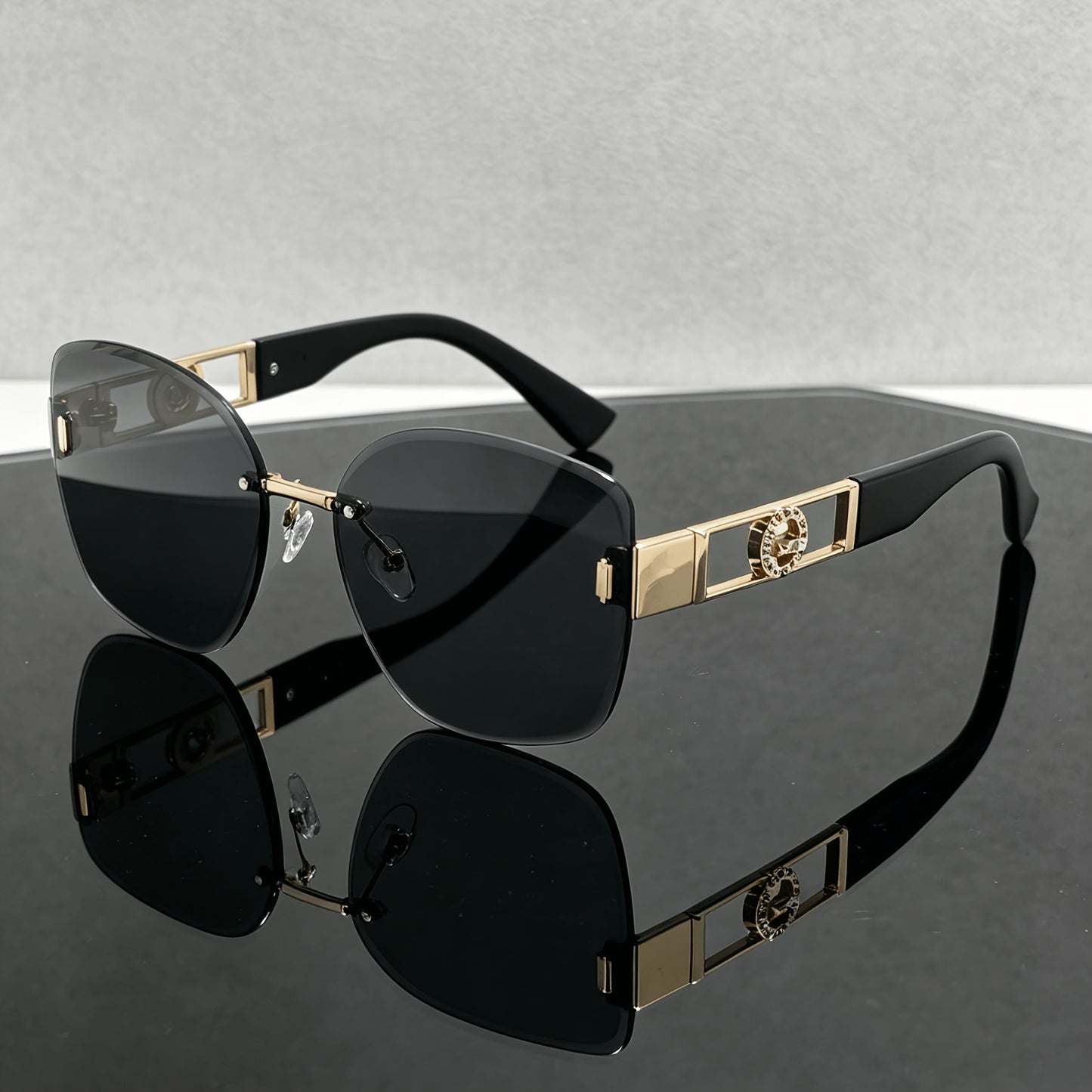 Women's Butterfly Rimless Sunglasses UV400 Protection