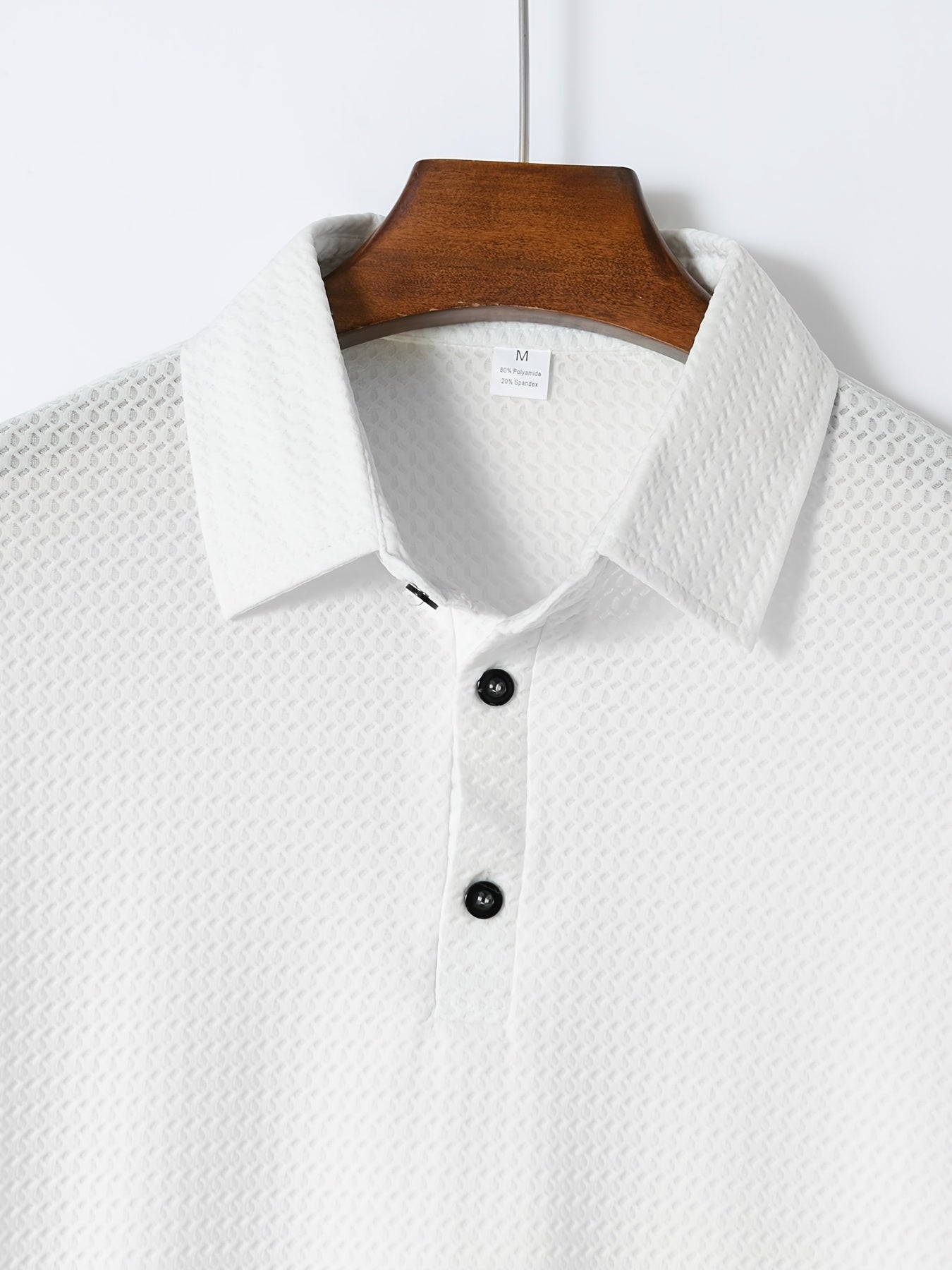 Men's Breathable Waffle Knit Polo Shirt, Summer Casual Work Tee