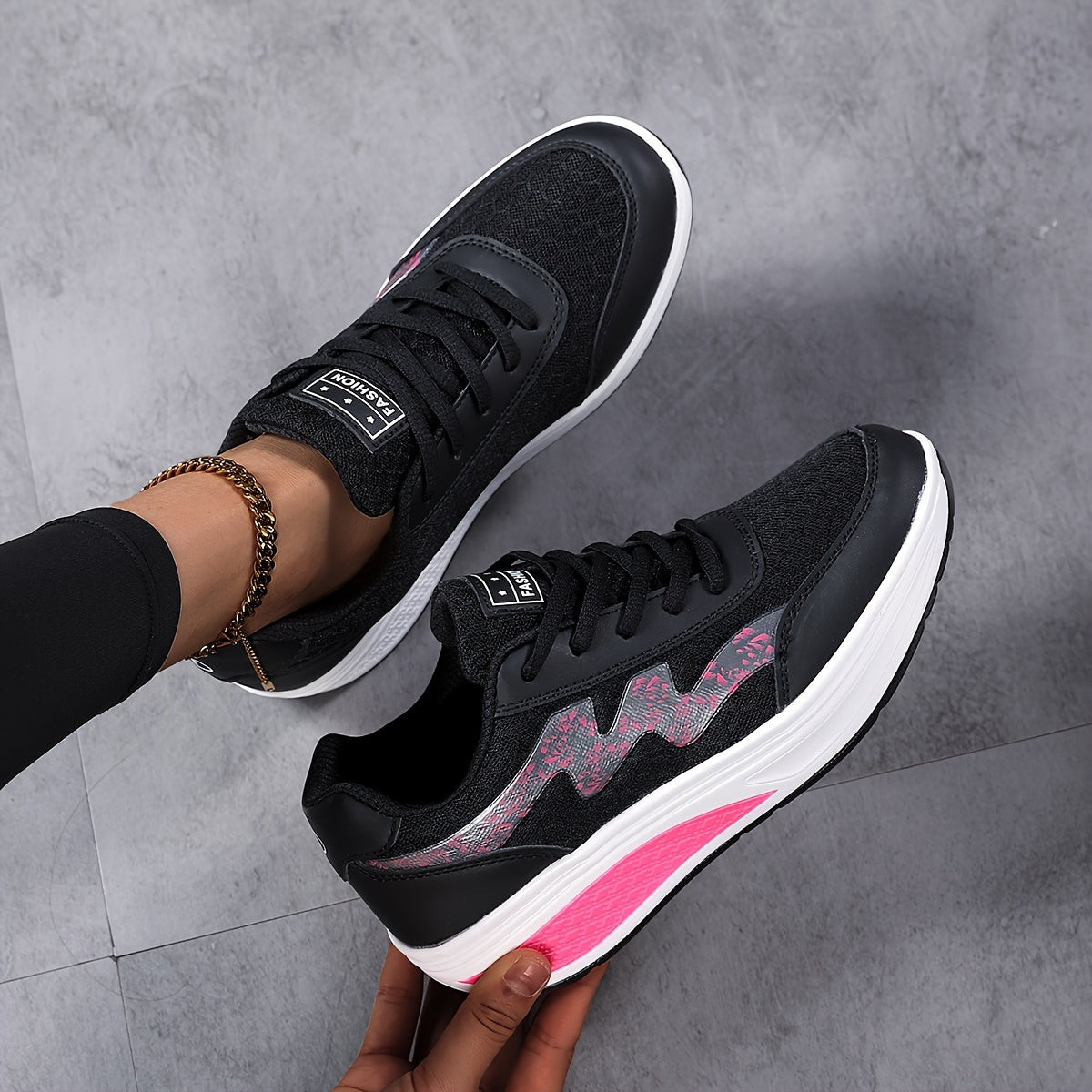 Women's Light Blue Breathable Mesh Sneakers - Air-Cushioned, Thick-Soled Sneakers with Sport Control  Lace-Up Design for All Seasons