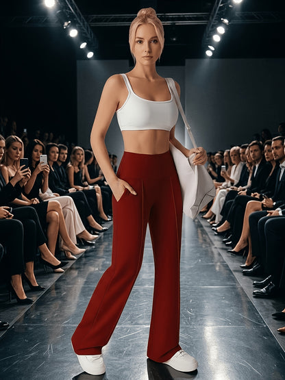 Women’s High-Waist Wide-Leg Leggings with Pockets