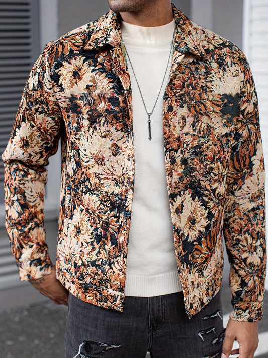 2025 Autumn/Winter Men's Sport Pocket Regular Fit Jacket, Warm Outerwear for Casual Travel and Daily Office