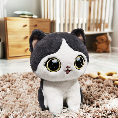 A New Cute Cartoon Plush Toy of a Small Cat, Available in Gray And Black Styles, Perfect As a Holiday Gift, Present, Christmas Surprise, Thanksgiving Gift, Friend Gift, Holiday Present, Day Gift, Couple'S Gift, Valentine'S Da