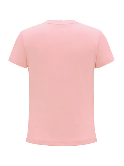 Women's Cotton Crew Neck T-Shirt with Geometric Print