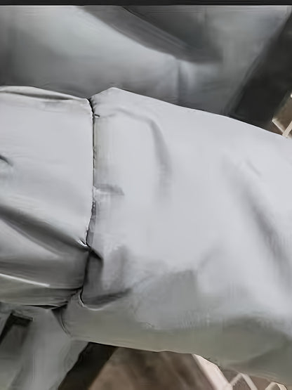 Men's Winter Windproof Jacket Thickened Insulated College Style Hooded Coat with Zipper Front, Pockets & Machine Washable - Solid Color for Hiking & Outdoor Activities