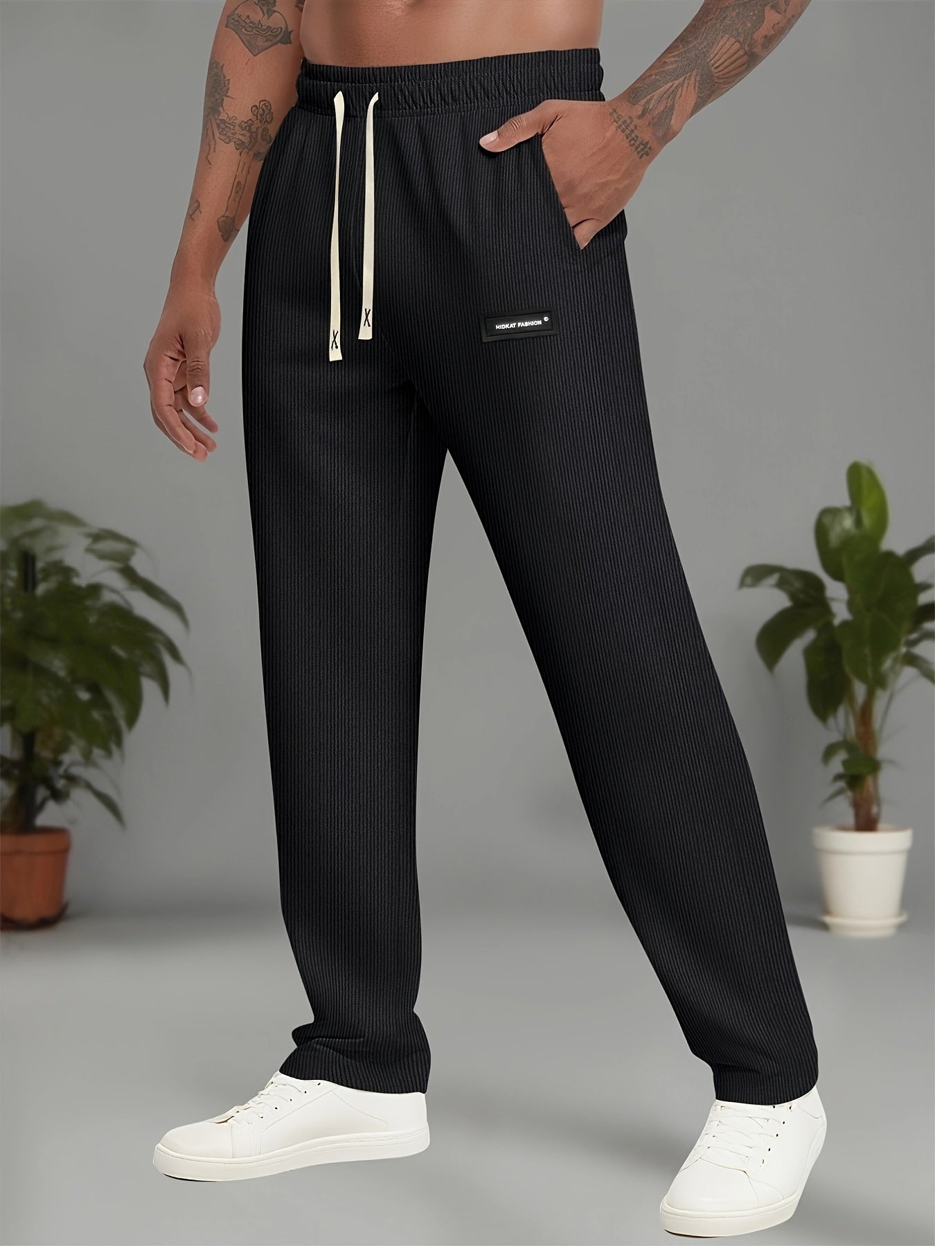 Men'S Lightweight Elastic Waist Sports Casual Long Pants, Comfortable And Breathable, Stylish Men'S Casual Athletic Trousers - ayq