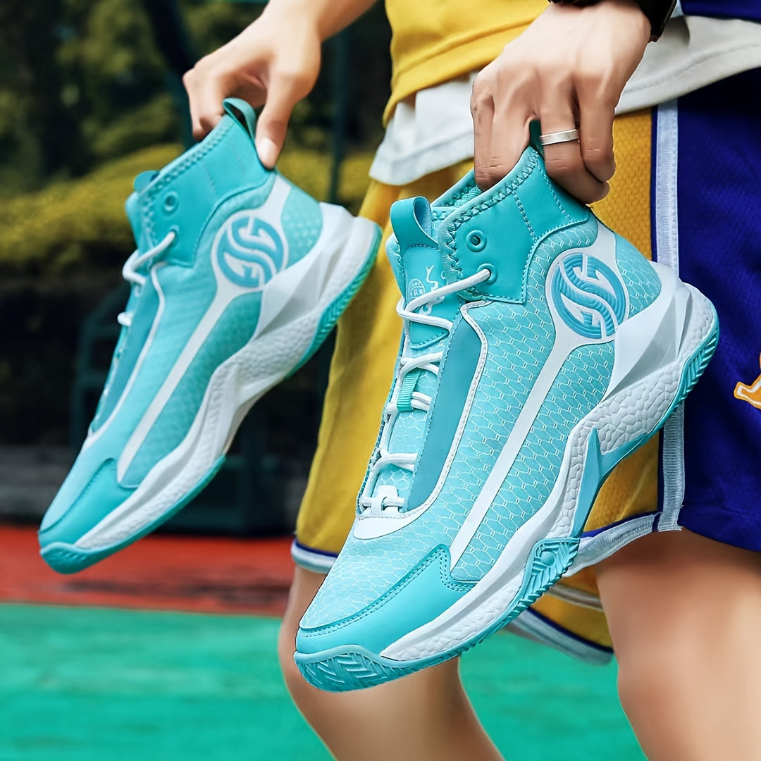 Unisex Fashion Sports Sneakers - Casual Street Athletic Running Shoes with Breathable Fabric Upper, Mid Top Lace-Up, Rubber EVA Sole, All-Season Comfort, Round Toe for Training  Basketball