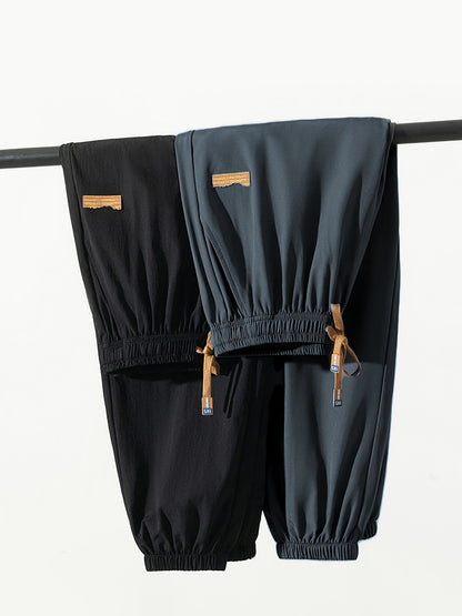 Men's Casual Loose Fit Sports Trousers, Breathable Polyester
