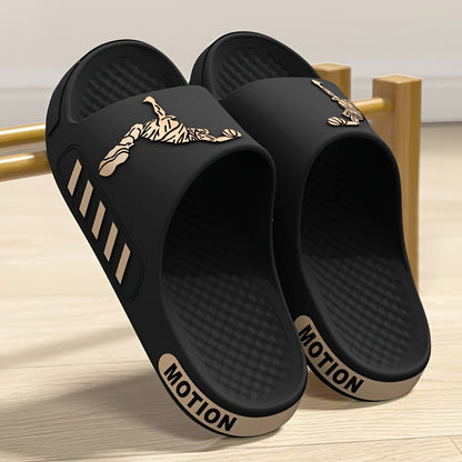 Men'S EVA Slippers for Indoor Bathing at Home, Featuring Soft, Non-Slip Soles. Stylish And Sporty for Summer Beach Outings, These Ultra-Comfortable EVA Slides Are Quick-Drying, Easy to Clean, And Suitable for All Seasons. Per - ayq