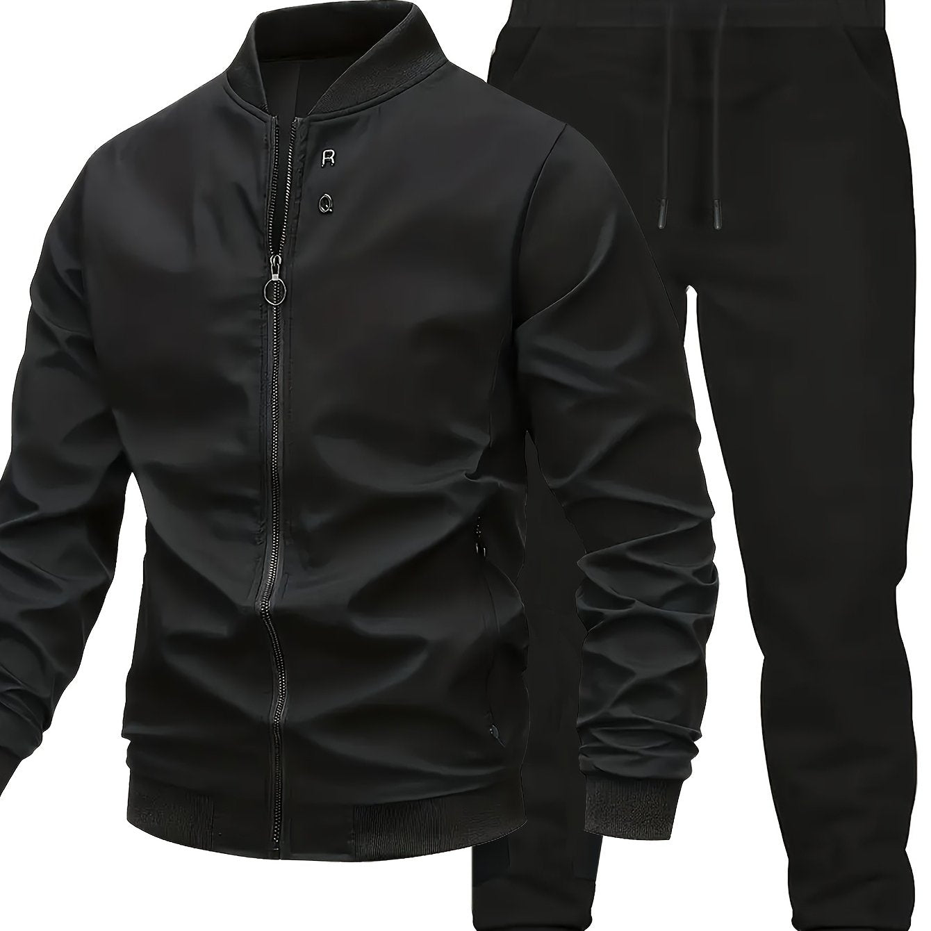 Star Blossom Men's Casual Sports Baseball Suit Pants Two-piece Set with Jacket and Trousers