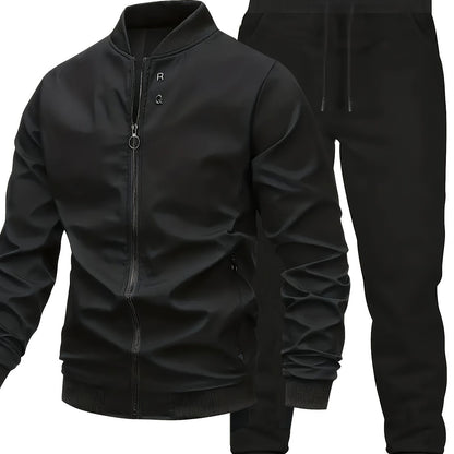 Star Blossom Men's Casual Sports Baseball Suit Pants Two-piece Set with Jacket and Trousers