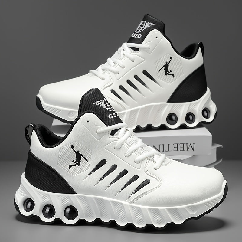 Men's Cushioned Non-Slip Casual Sneakers with Lace-Up