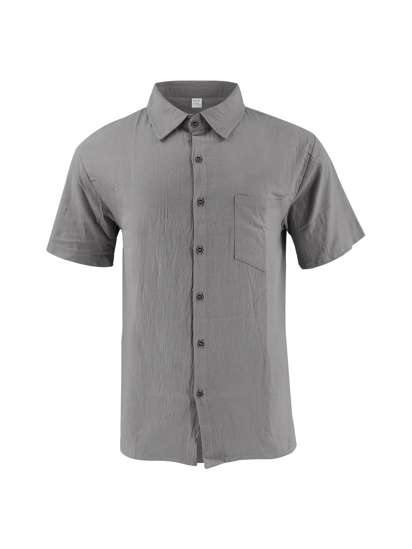 Men's Summer Linen Shirt and Long Pants Set Casual Loose Fit