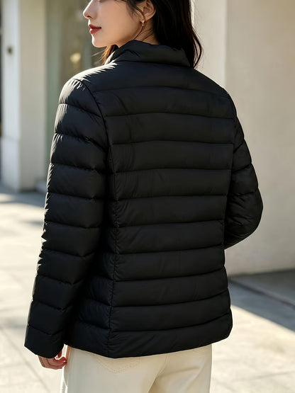 Women's Slim Lightweight Autumn Jacket with Stand Collar