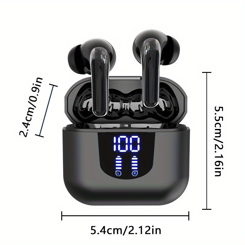 Wireless Headphones, Wireless 5.3 Earbuds, 13mm Speaker, 30H Playtime, Type-C Fast Charging Box, Stereo Wireless In-Ear Headset, Suitable for iPhone and Android In-Ear Headsets, Gaming Business Sports Headphone Mic
