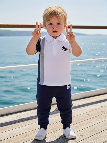 Baby Boy 2-Piece Casual Short Sleeve Top & Long Pants Set