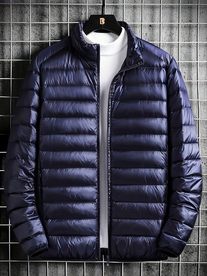 Spring, Autumn, And Winter Styles with a Stand Collar And Zipper Closure, Versatile Casual Lightweight Jacket for Men