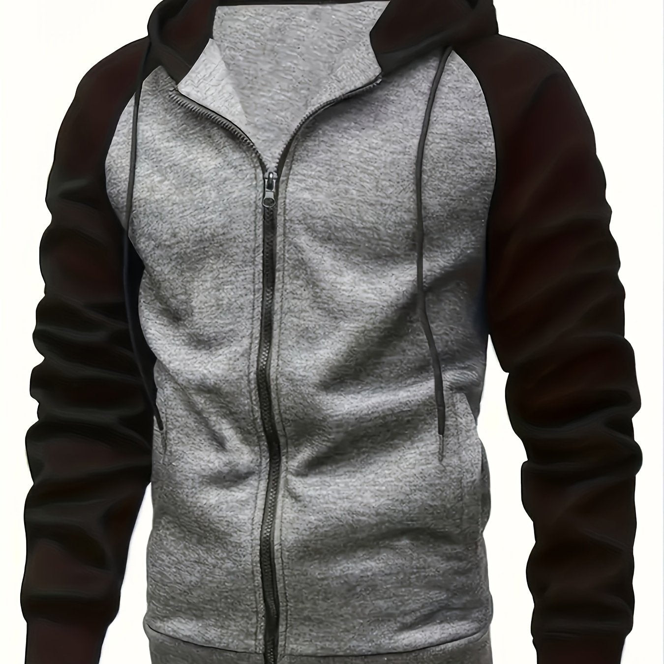 Men's Colorblock Hooded Jacket For Sports Outdoor, Stylish Leisure Outwear