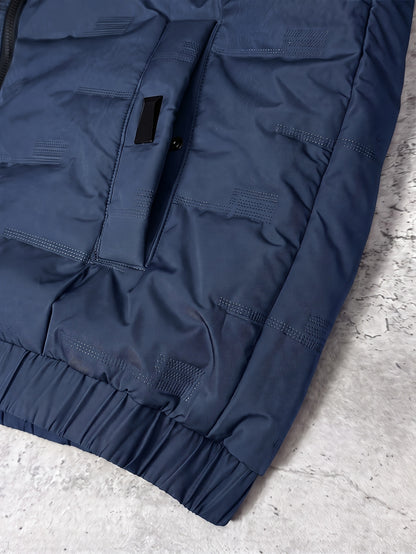 Men's Hooded Padded Jacket with Letter Print for Fall Winter
