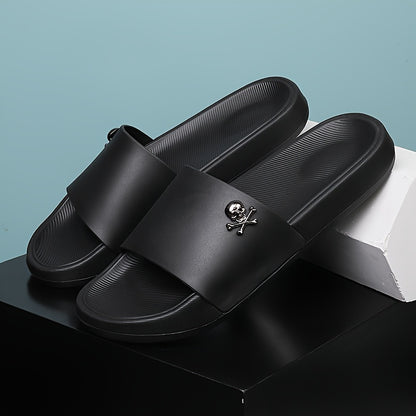 Men's Lightweight Anti-Odor Summer Slippers with Skull Print