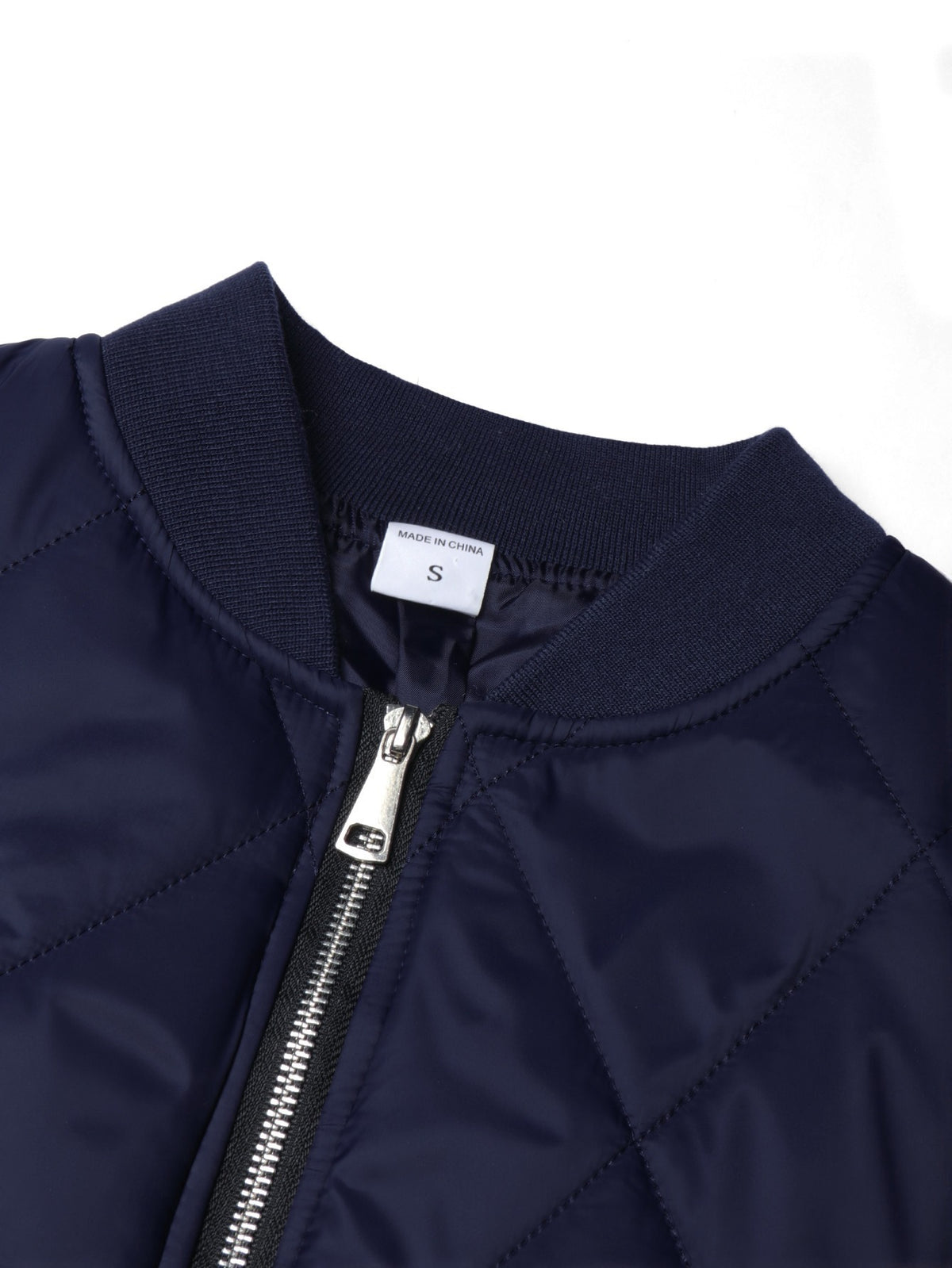 Men's Black Quilted Casual Jacket with Stylish Letter Print