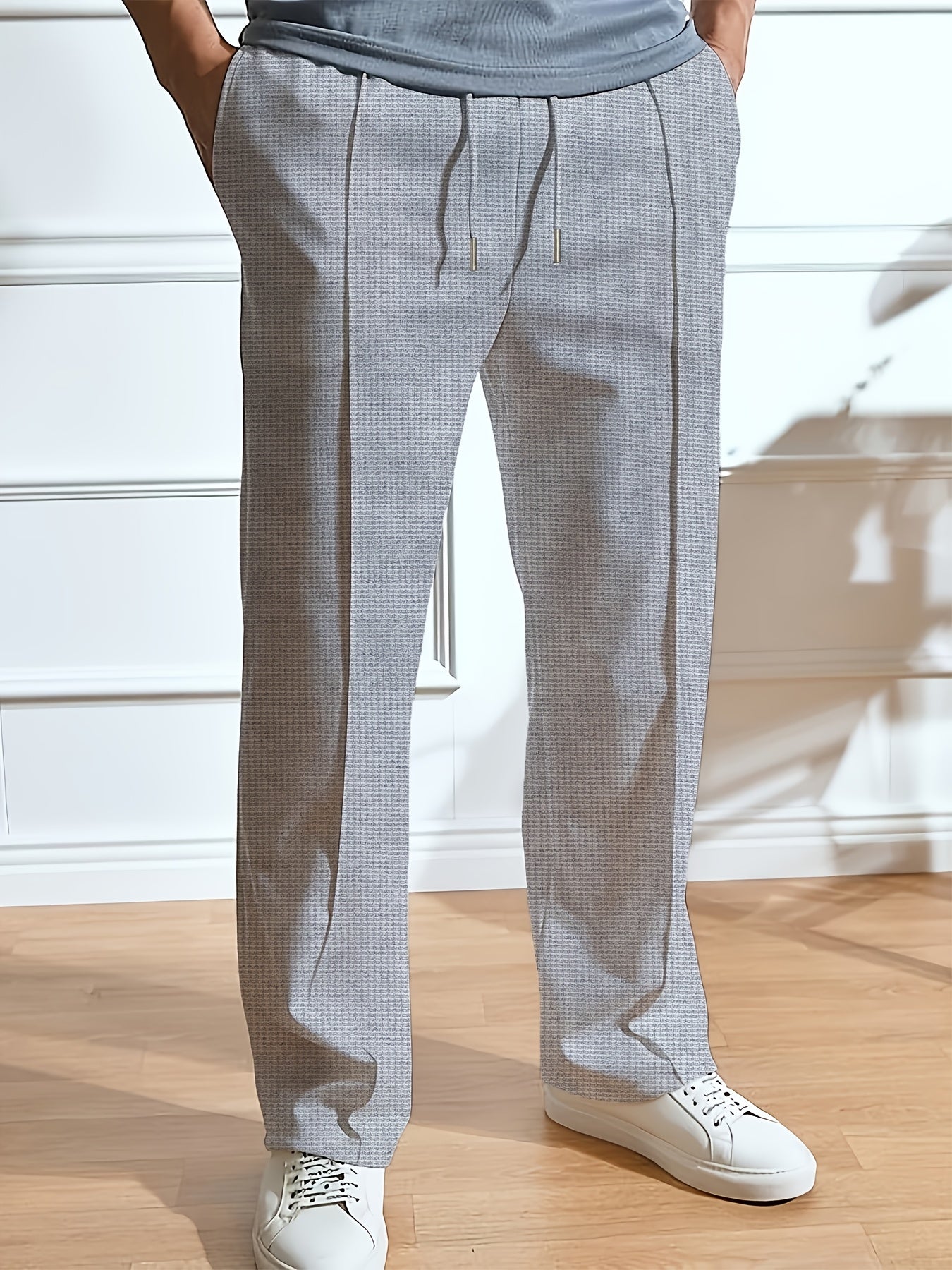 Men's Casual Straight-Leg Knit Sports Pants - Breathable Comfort