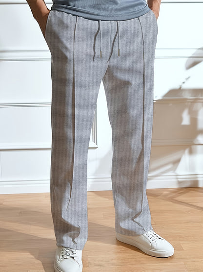 Men's Casual Straight-Leg Knit Sports Pants - Breathable Comfort