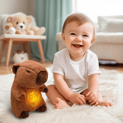 Stuffed Animal Capybara That Breathes, Featuring Realistic Breathing Movements And Calming Music Lights. A Portable Plush Toy Perfect for Birthday Gifts for Both Adults And Children