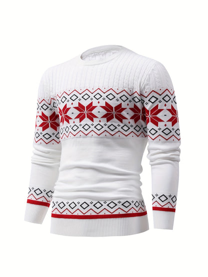 Men'S Jacquard Casual Knitted Warm Top