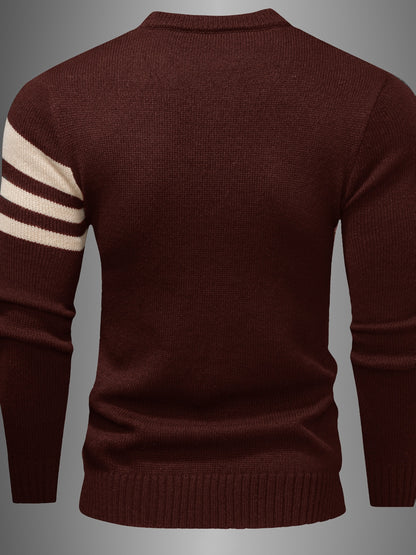 Men's Fashion Knit Sweater with Round Neck - Starry Pattern
